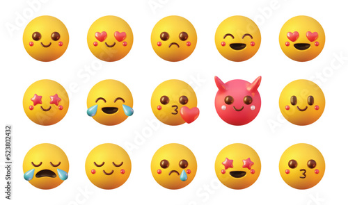 3d vector smile set.