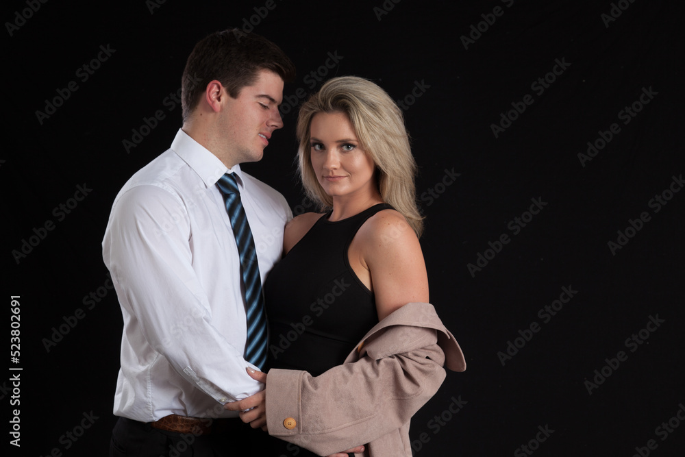 Romantic couple together with a smile Romantic couple together with a smile