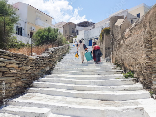 Bild auf Leinwand andros island andros city in greece