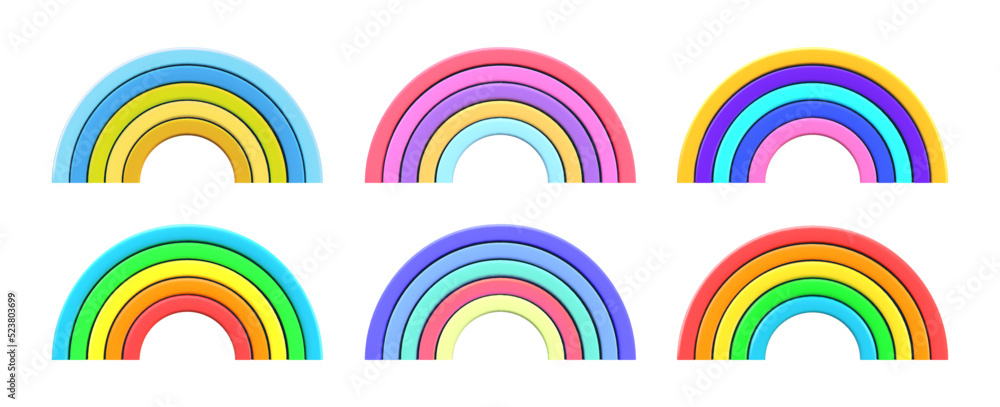 Obraz premium Vector 3d rainbow.