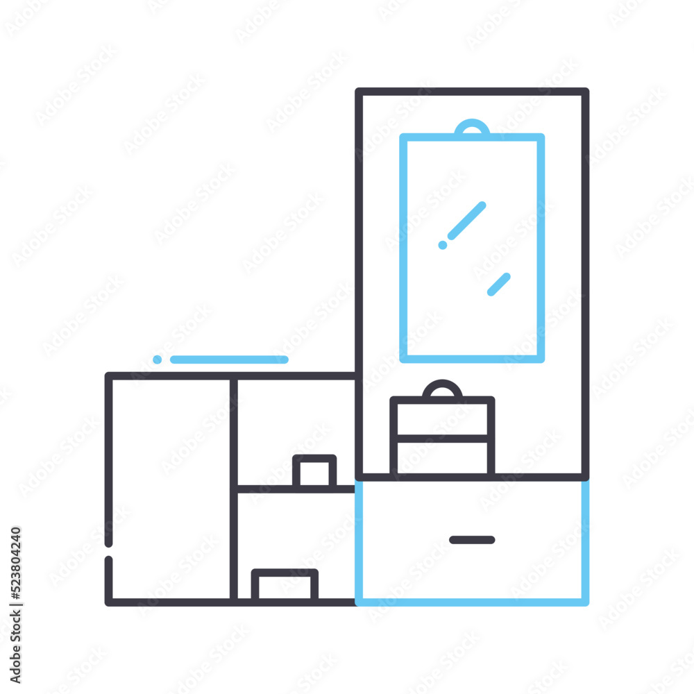 wardrobes line icon, outline symbol, vector illustration, concept sign wardrobes line icon, outline symbol, vector illustration, concept sign