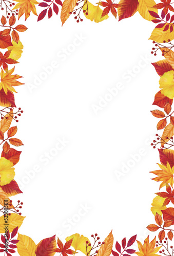 秋の鮮やか紅葉フレーム背景