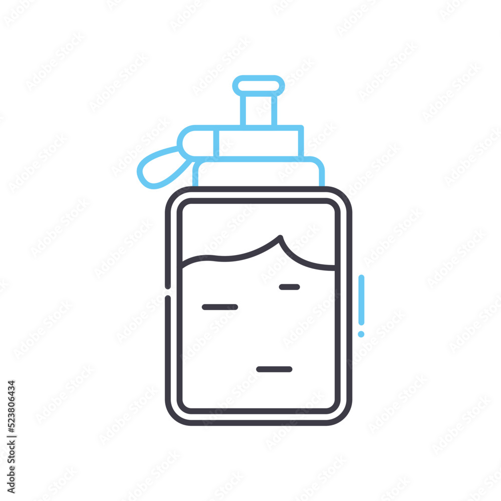 water flask line icon, outline symbol, vector illustration, concept sign water flask line icon, outline symbol, vector illustration, concept sign