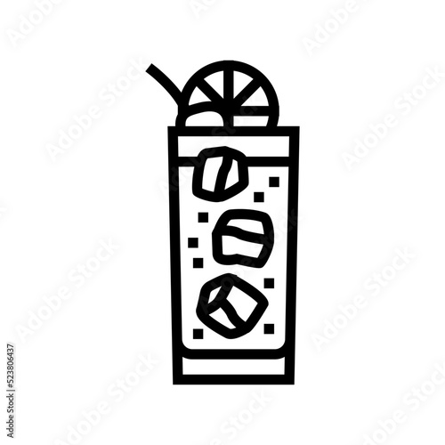 tom collins cocktail glass drink line icon vector illustration