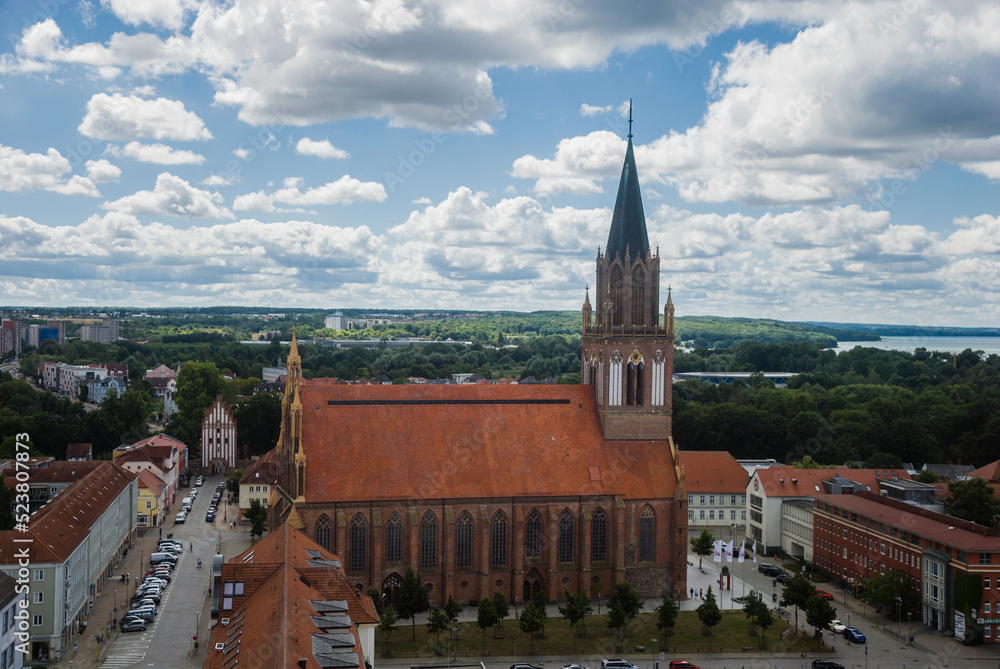 Neubrandenburg St. Maria Concert Church bird's-eye view