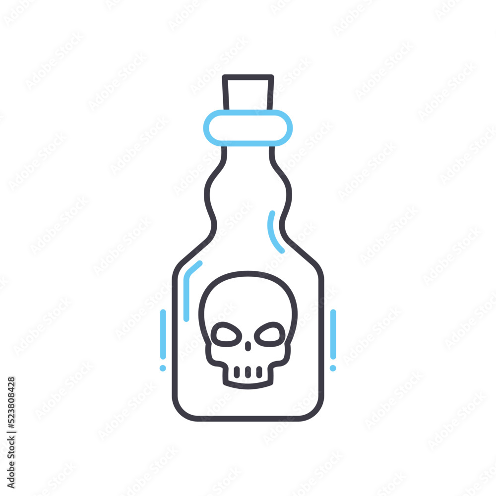 poisoning line icon, outline symbol, vector illustration, concept sign poisoning line icon, outline symbol, vector illustration, concept sign