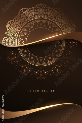 Abstract gold and brown circle ornate background