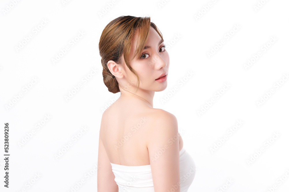 Beautiful young asian woman with clean fresh skin on white background, Face care, Facial treatment, Cosmetology, beauty and spa, Asian women portrait. Beautiful young asian woman with clean fresh skin on white background, Face care, Facial treatment, Cosmetology, beauty and spa, Asian women portrait.