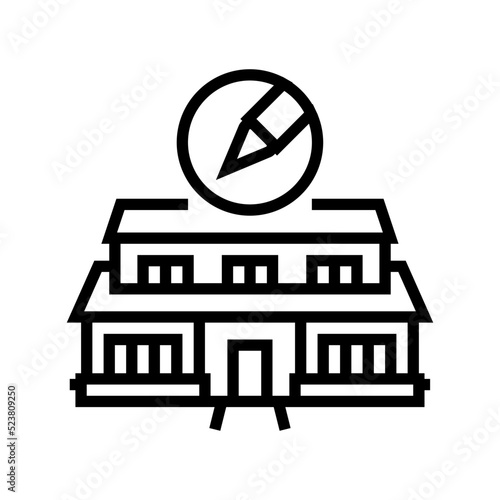 custom home interior design line icon vector illustration
