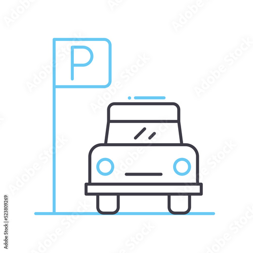 parking line icon, outline symbol, vector illustration, concept sign