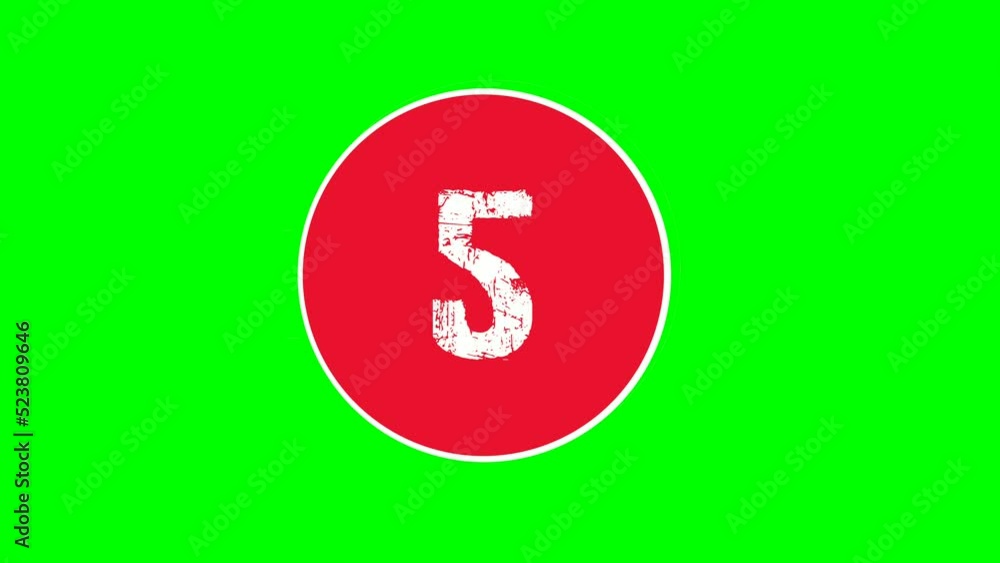 10 seconds countdown timer icon animation, isolated white number on red circle on green screen background 10 seconds countdown timer icon animation, isolated white number on red circle on green screen background