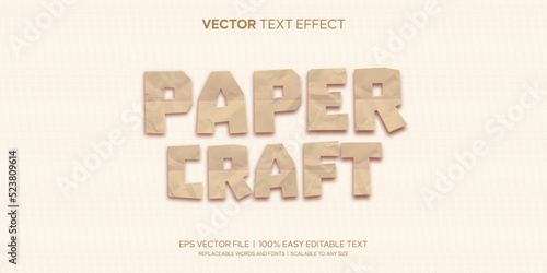 paper craft realistic style editable text effect
