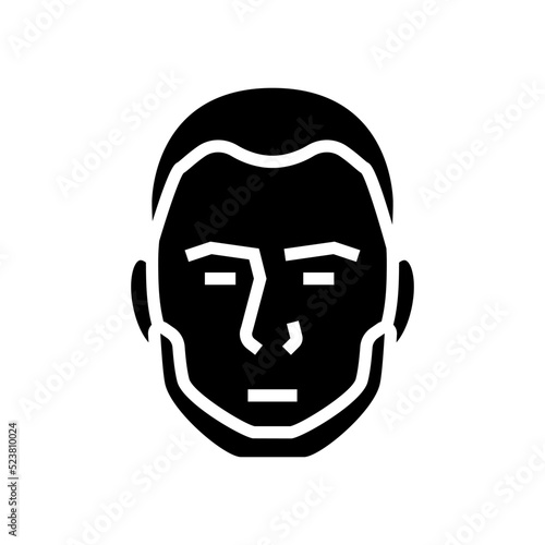 beard without mustache beard glyph icon vector illustration