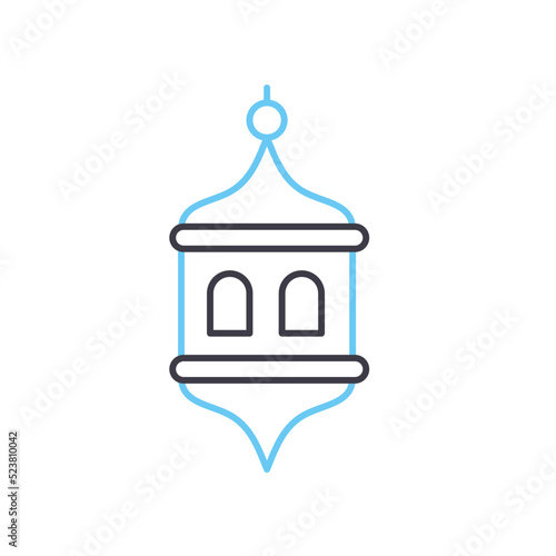 lattern line icon, outline symbol, vector illustration, concept sign