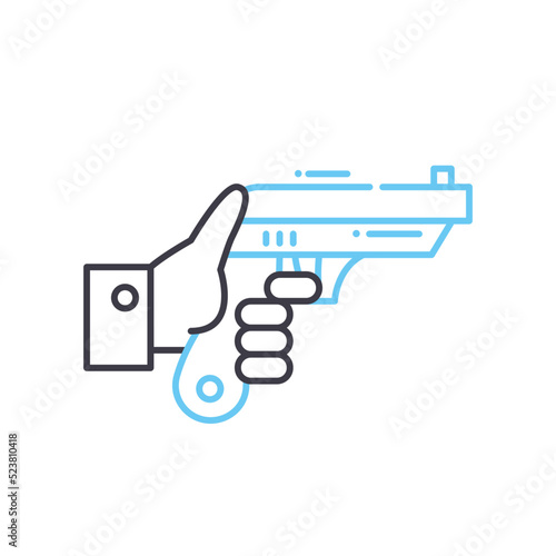 shot gun line icon, outline symbol, vector illustration, concept sign