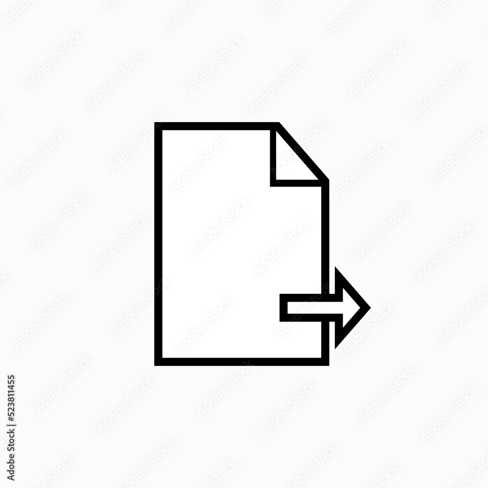 Export Data Icon. Transfer Document Symbol - Vector. Export Data Icon. Transfer Document Symbol - Vector.