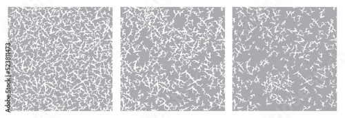 Seamless abstract pattern set with natural organic shapes and dots. Broken crackes wall texture. Winter textured background 