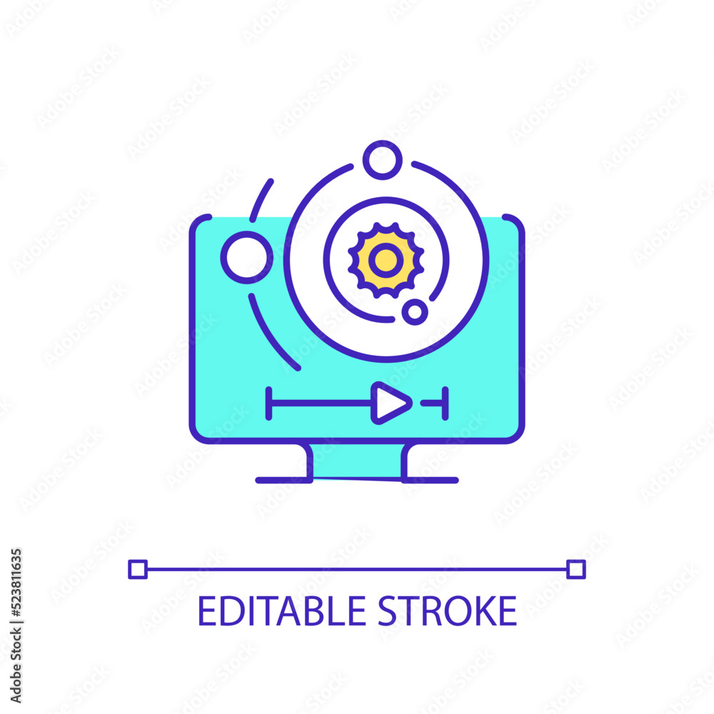 Natural science lessons RGB color icon. Astronomy educational program. Universe and cosmos. Isolated vector illustration. Simple filled line drawing. Editable stroke. Arial font used Natural science lessons RGB color icon. Astronomy educational program. Universe and cosmos. Isolated vector illustration. Simple filled line drawing. Editable stroke. Arial font used