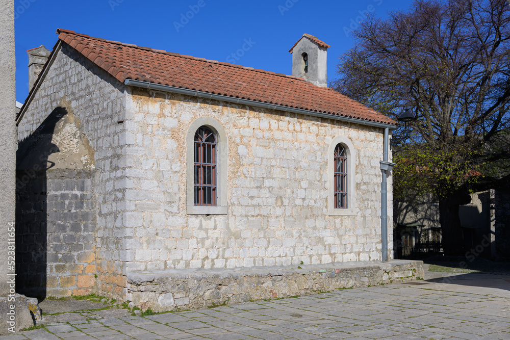 Small church in the center of Beli on a sunny day in spring Small church in the center of Beli on a sunny day in spring