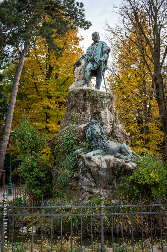 Giuseppe Garibaldi Monument in Venice on a sunny day in autumn