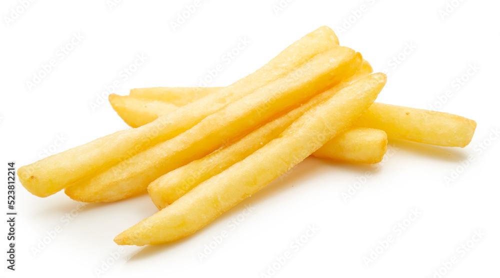 french fries on a white background french fries on a white background