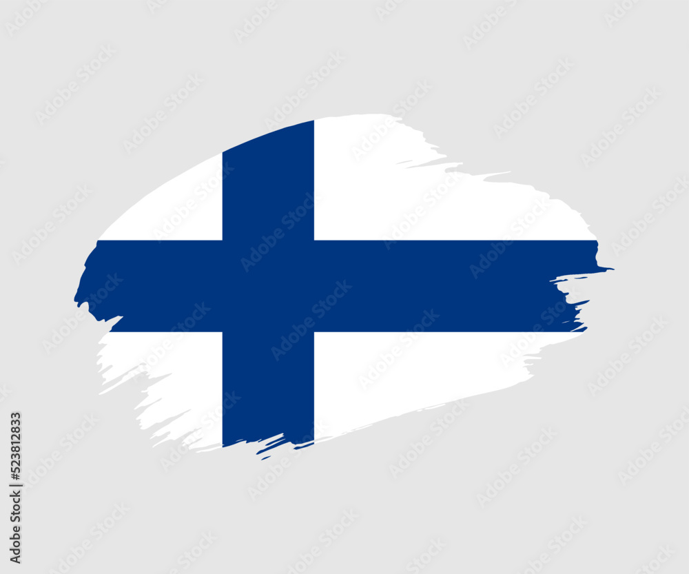 Abstract creative painted grunge brush flag of Finland country with background Abstract creative painted grunge brush flag of Finland country with background
