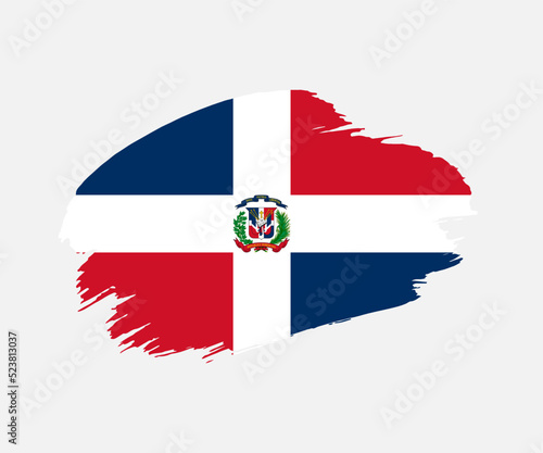 Free Download Abstract creative painted grunge brush flag of Dominican Republic country with background - GFXLoad