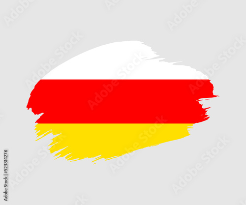 Abstract creative painted grunge brush flag of South Ossetia country with background