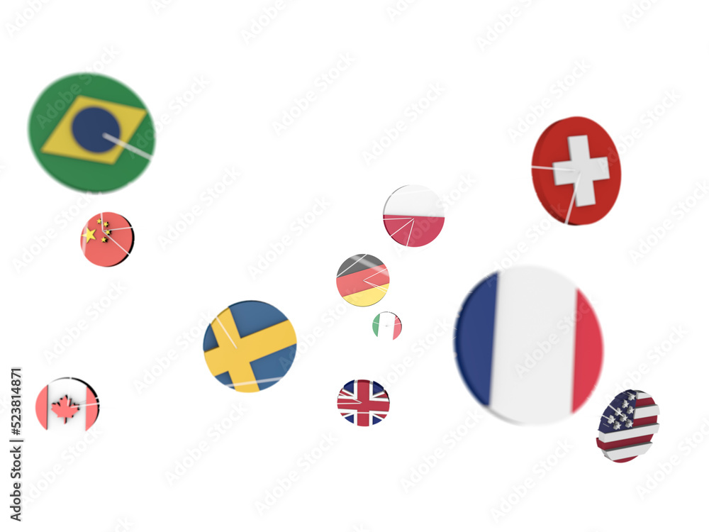 National flags of the countries 3d National flags of the countries 3d