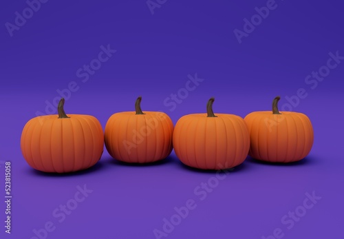 3d rendering of Halloween pumpkin  minimal Halloween background design element