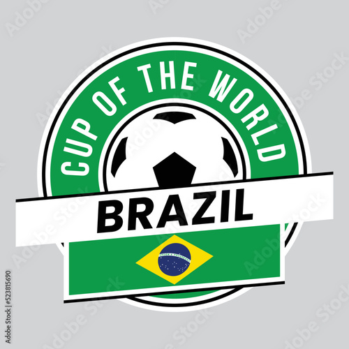 Brazil Team Badge for Football Tournament