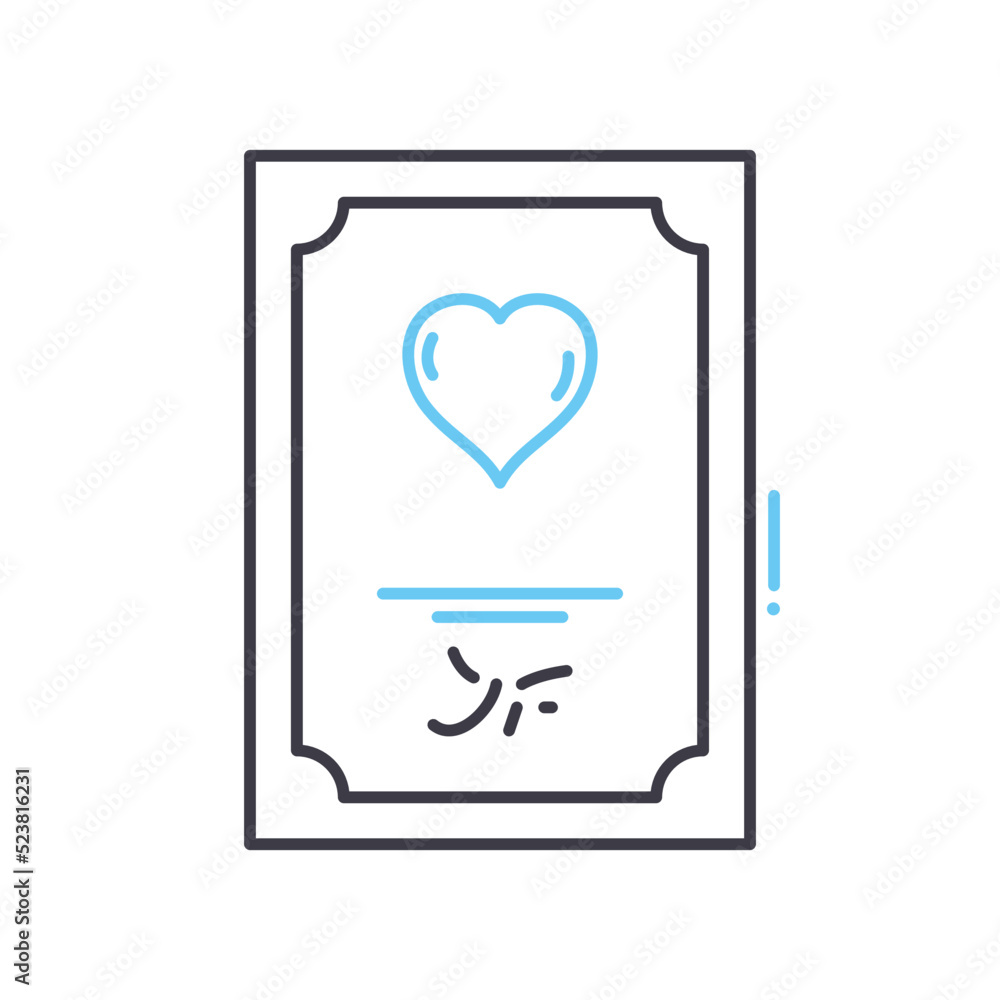 marriage certificate line icon, outline symbol, vector illustration, concept sign marriage certificate line icon, outline symbol, vector illustration, concept sign