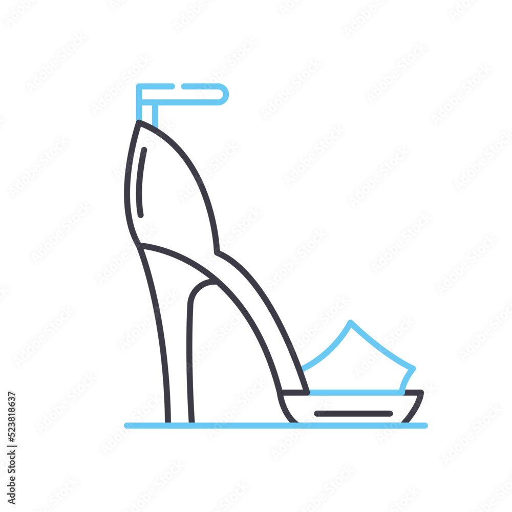 high heels line icon, outline symbol, vector illustration, concept sign high heels line icon, outline symbol, vector illustration, concept sign