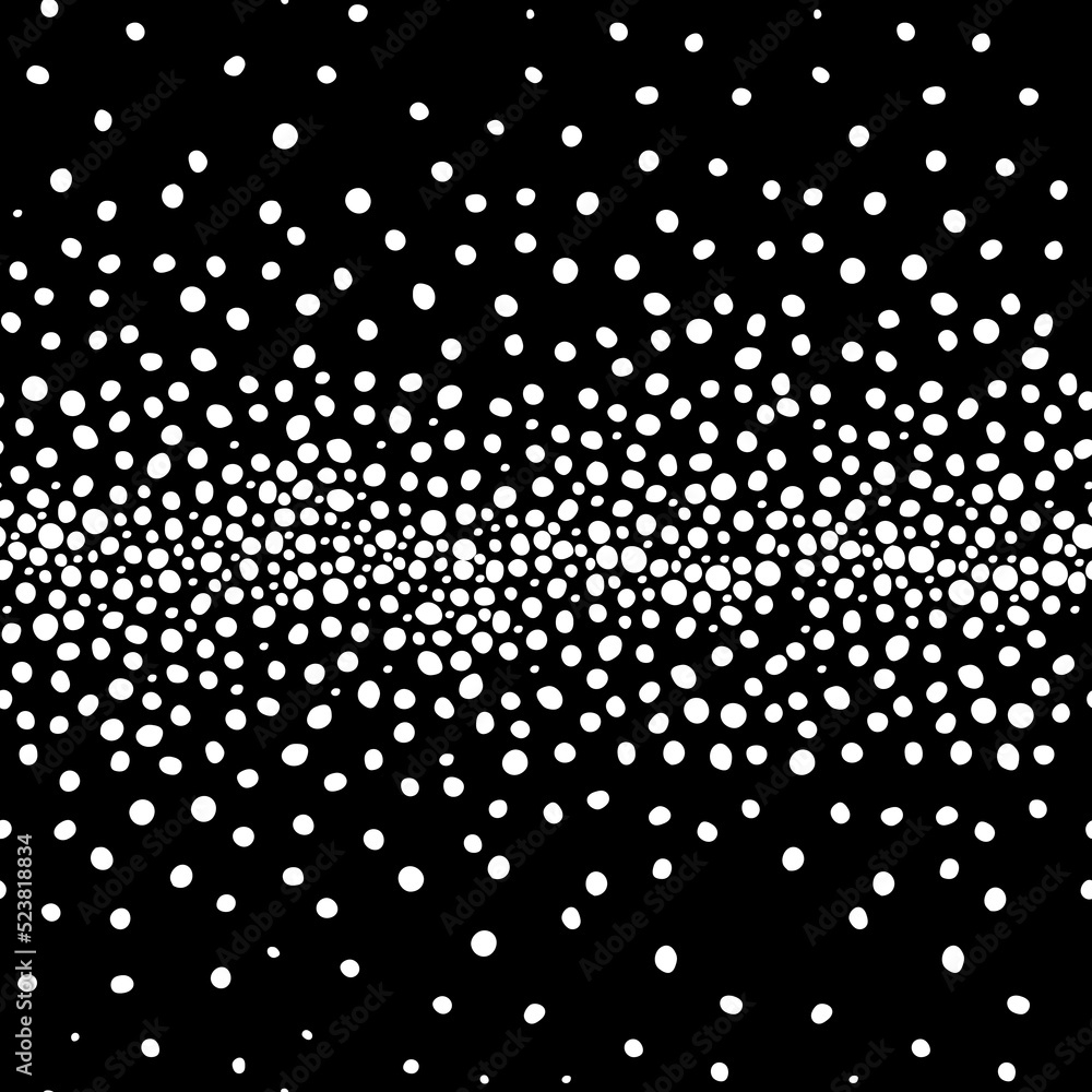 Vector. Hand drawn polka dot texture. Spotted grey, black and white background. Geometric abstract pattern with hand drawn circles. Scattered irregularly shaped dots. Flow, halftone gradient. Vector. Hand drawn polka dot texture. Spotted grey, black and white background. Geometric abstract pattern with hand drawn circles. Scattered irregularly shaped dots. Flow, halftone gradient.