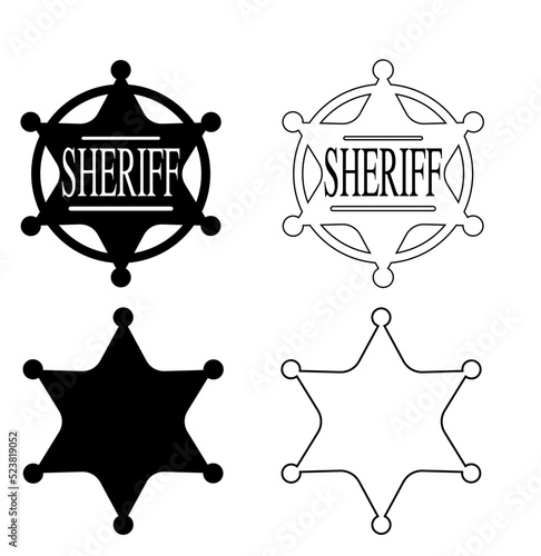 Sheriff Star, Sheriff Badge, Police Vector