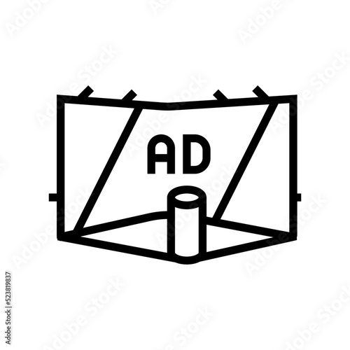 stand exhibition show line icon vector illustration