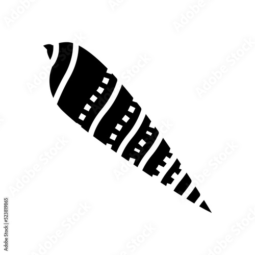 auger sea shell beach glyph icon vector illustration