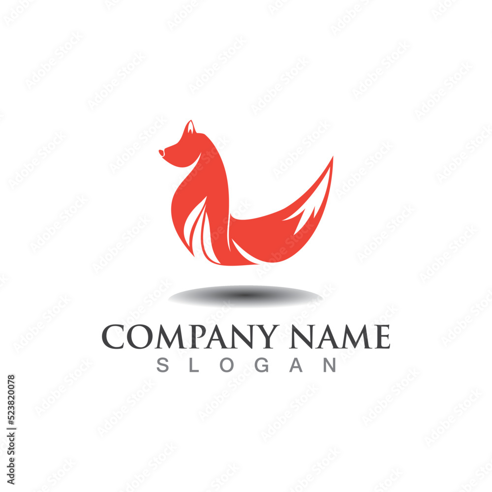 Obraz premium Fox Animal creative logo Template vector design