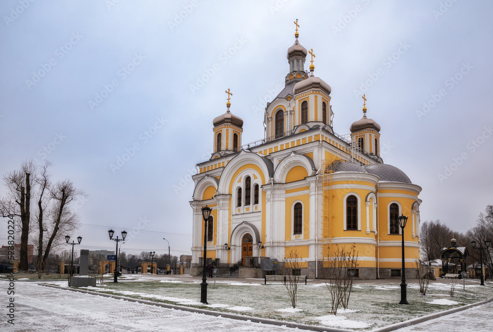 Restored Trinity Cathedral of Kinovia Alexander Nevsky Lavra, St. Petersburg, Russia