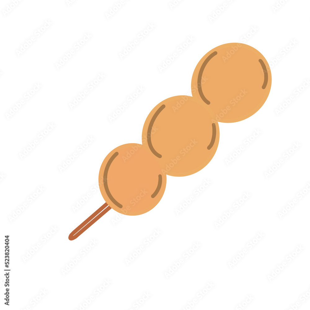 Mitarashi Dango isolated on white Mitarashi Dango isolated on white
