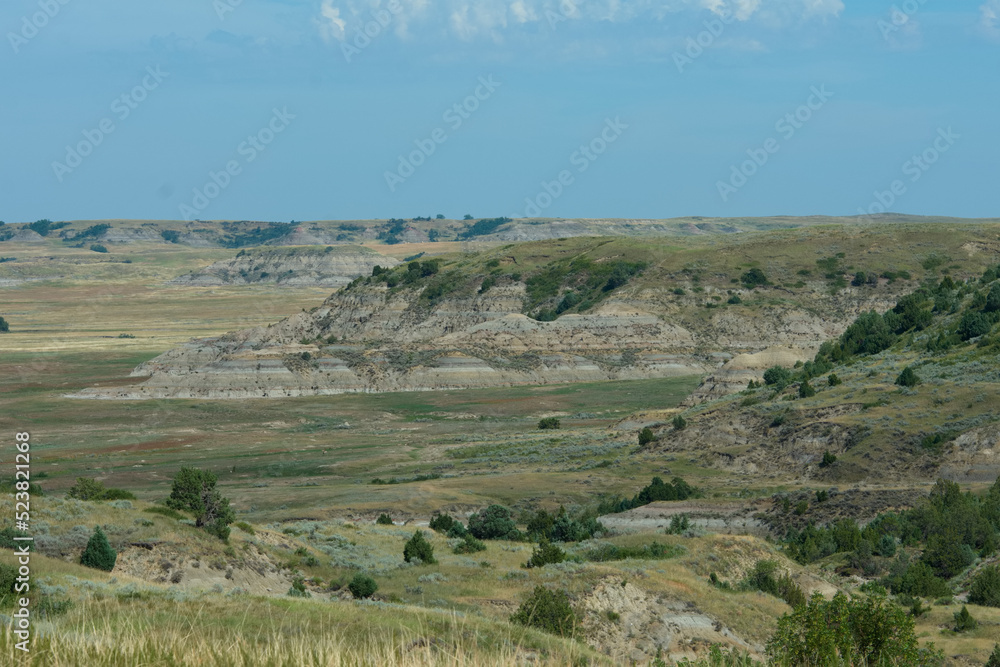Scenic views of Theodore Roosevelt National Park in North Dakota