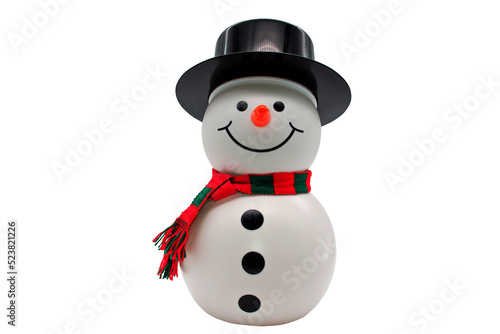 Snowman isolated on white background.Clipping path included.