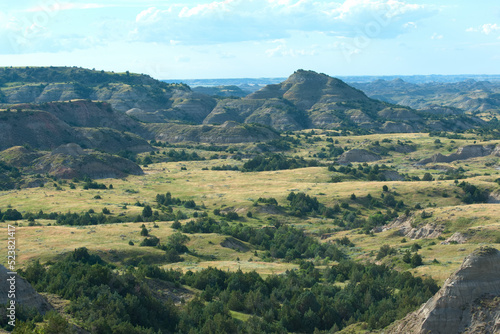 Scenic views of Theodore Roosevelt National Park in North Dakota