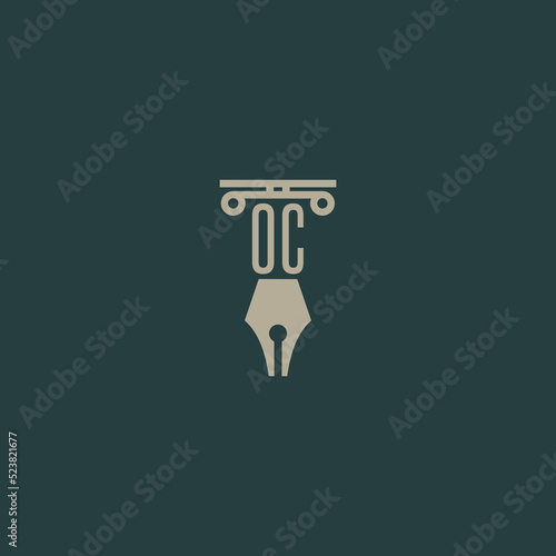 Initial OC design modern legal attorney law firm lawyer advocate consultancy business logo vector