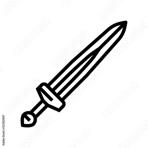 sword viking line icon vector illustration