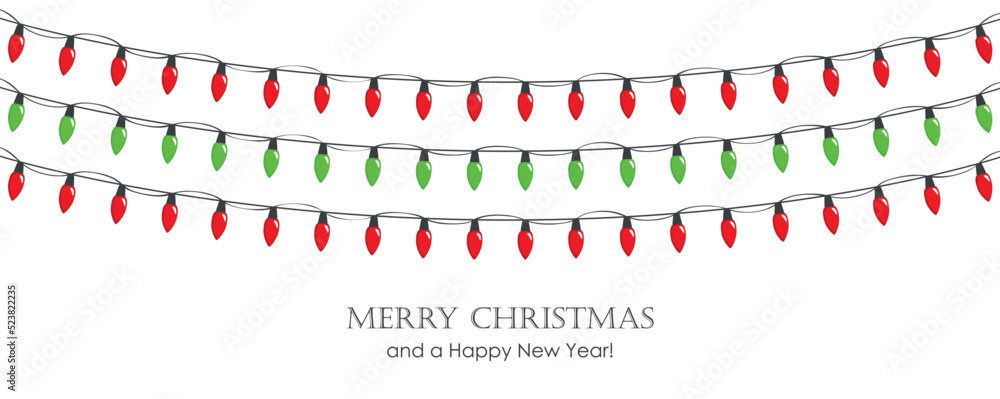 Fototapeta premium fairy lights for christmas birthday and party isolated on white background