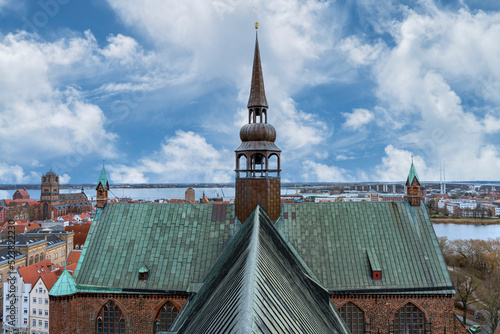 Blick von der Evangelischen Pfarrkirche Sankt Marien auf die Altstadt von Stralsund, Mecklenburg - Vorpommern, Deutschland