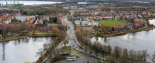 Blick von der Evangelischen Pfarrkirche Sankt Marien auf die Altstadt von Stralsund, Mecklenburg - Vorpommern, Deutschland