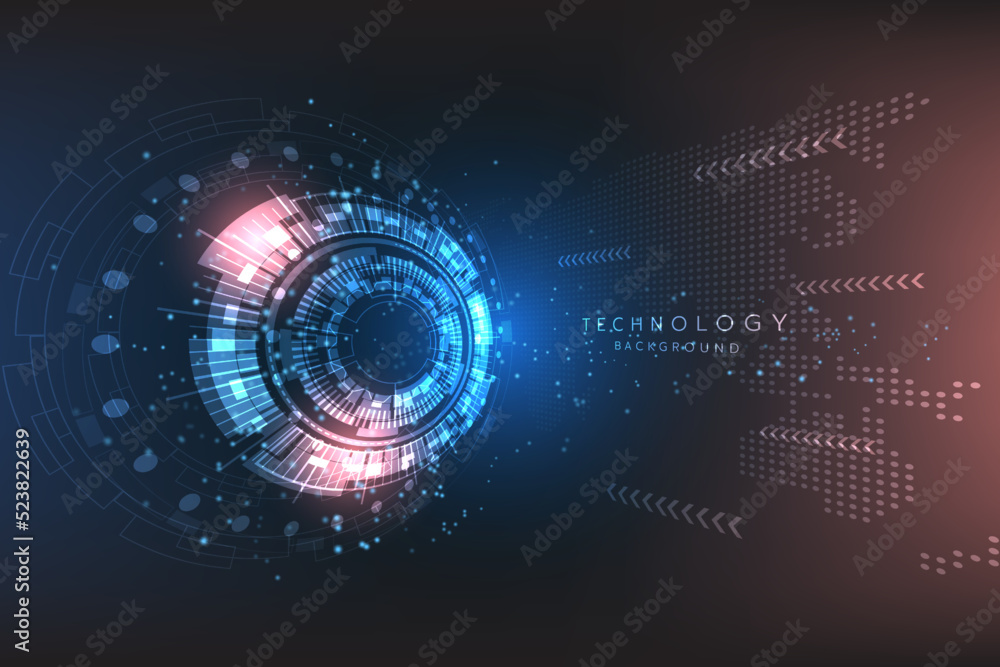 Hi-tech digital technology futuristic circuit digital. Abstract futuristic design. artificial intelligence. Modern futuristic design. Global network connection technology. vector illustration.