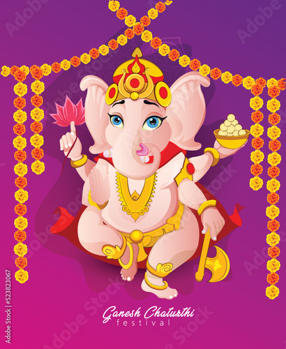 Lord Ganpati on Ganesh Chaturthi festival of India, background